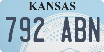 KS license plate 792ABN