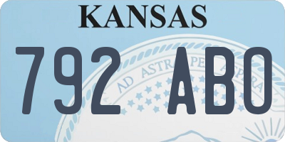 KS license plate 792ABO