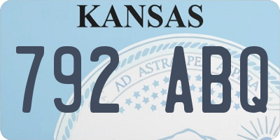 KS license plate 792ABQ