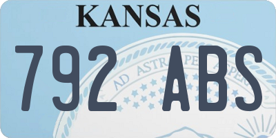 KS license plate 792ABS