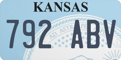 KS license plate 792ABV
