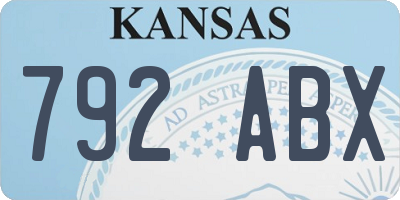 KS license plate 792ABX