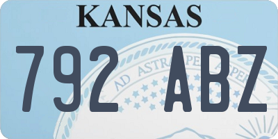 KS license plate 792ABZ