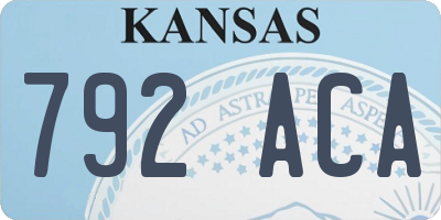 KS license plate 792ACA