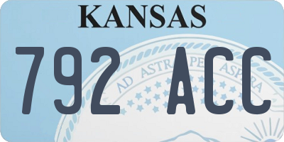 KS license plate 792ACC