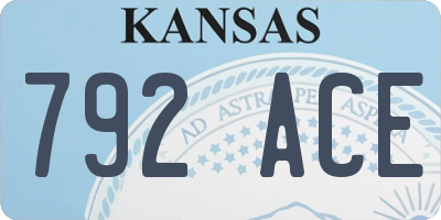 KS license plate 792ACE