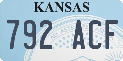 KS license plate 792ACF