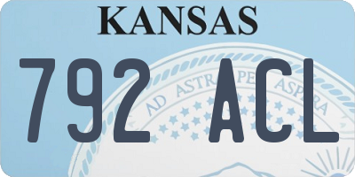 KS license plate 792ACL