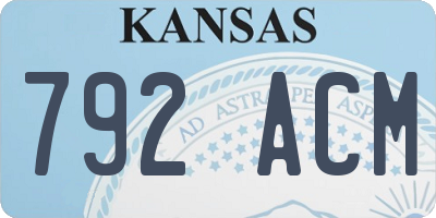 KS license plate 792ACM