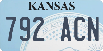 KS license plate 792ACN