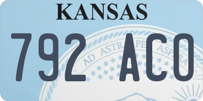 KS license plate 792ACO