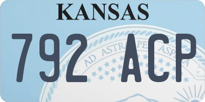 KS license plate 792ACP