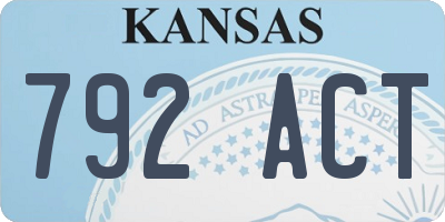KS license plate 792ACT
