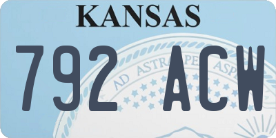KS license plate 792ACW