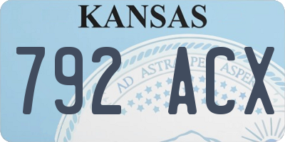 KS license plate 792ACX