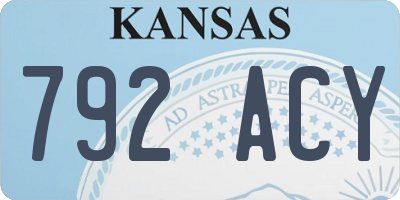 KS license plate 792ACY