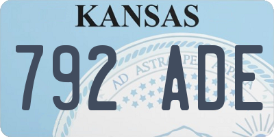 KS license plate 792ADE