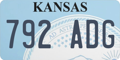 KS license plate 792ADG
