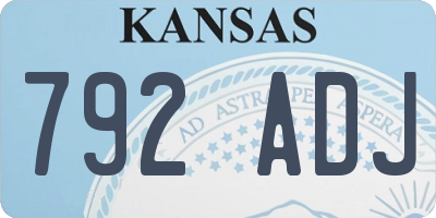 KS license plate 792ADJ