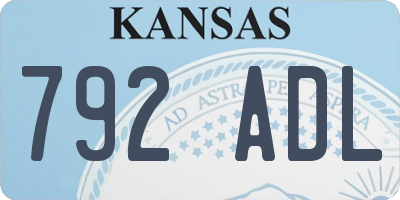 KS license plate 792ADL