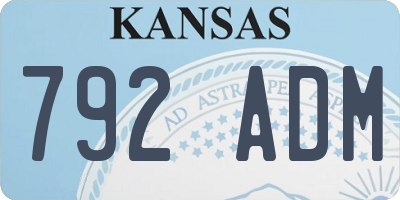 KS license plate 792ADM