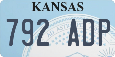 KS license plate 792ADP
