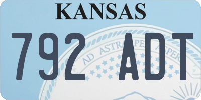 KS license plate 792ADT