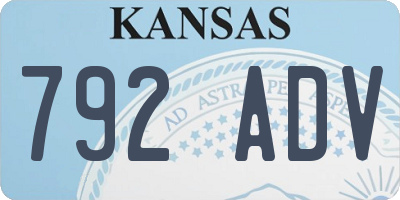 KS license plate 792ADV