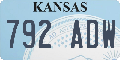 KS license plate 792ADW