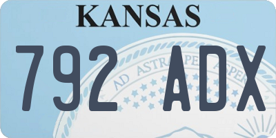 KS license plate 792ADX