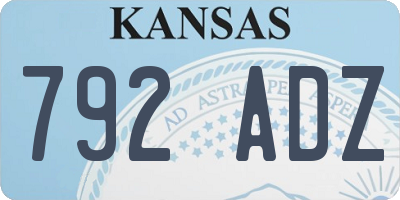 KS license plate 792ADZ