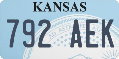 KS license plate 792AEK
