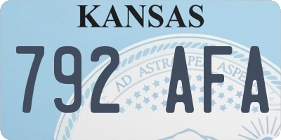 KS license plate 792AFA