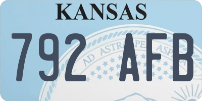 KS license plate 792AFB