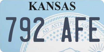 KS license plate 792AFE