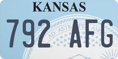 KS license plate 792AFG