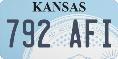 KS license plate 792AFI