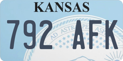KS license plate 792AFK