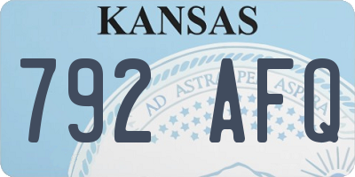 KS license plate 792AFQ