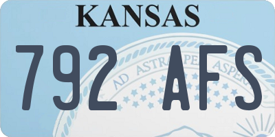 KS license plate 792AFS
