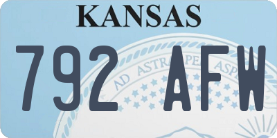 KS license plate 792AFW