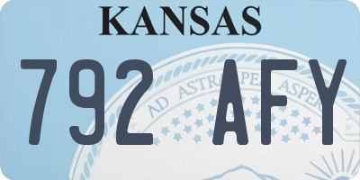 KS license plate 792AFY