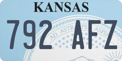KS license plate 792AFZ