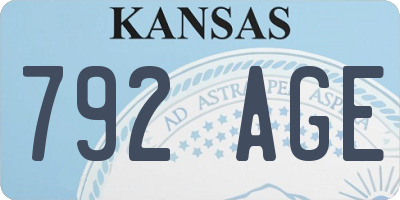 KS license plate 792AGE