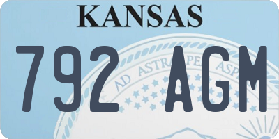 KS license plate 792AGM