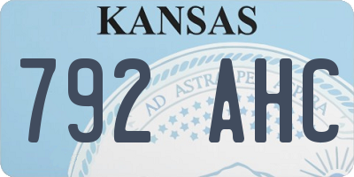 KS license plate 792AHC