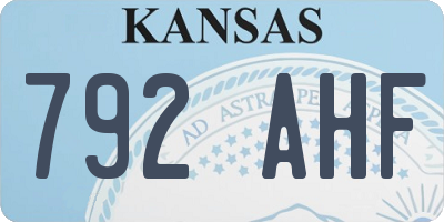 KS license plate 792AHF