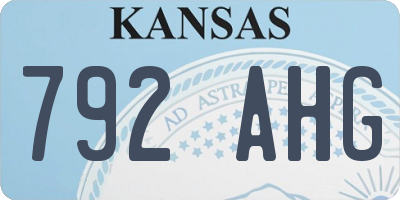 KS license plate 792AHG