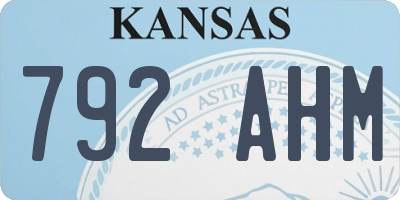 KS license plate 792AHM