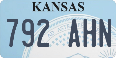 KS license plate 792AHN